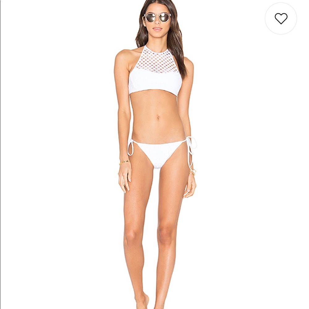 Milly White Halter And String Bikini Crochet - image 4